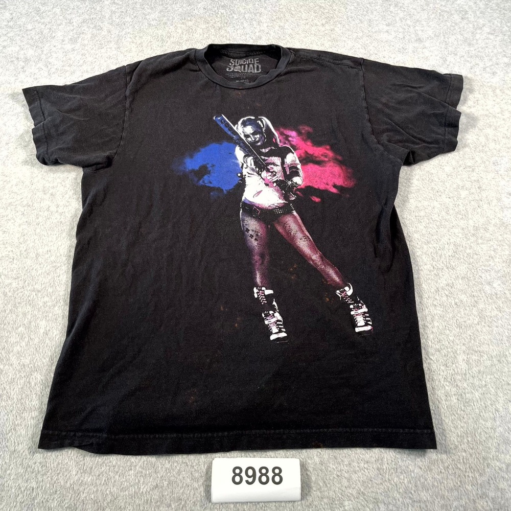 Suicide Squad T Shirt Mens Medium Black Harley‎ Quinn Graphic Cotton Crew Neck